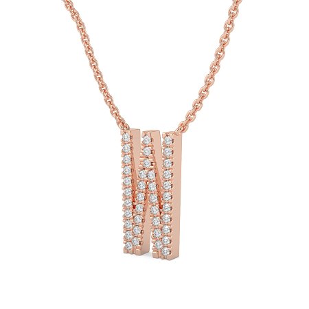 W Eternal Initial Pendant with Lab-Grown Diamonds and Attached Chain 0.16cts