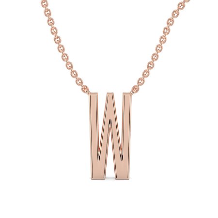 W Eternal Initial Pendant with Lab-Grown Diamonds and Attached Chain 0.16cts