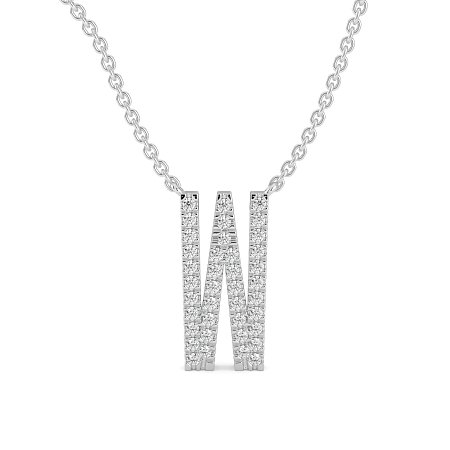 W Eternal Initial Pendant with Lab-Grown Diamonds and Attached Chain 0.16cts