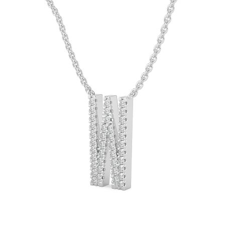 W Eternal Initial Pendant with Lab-Grown Diamonds and Attached Chain 0.16cts
