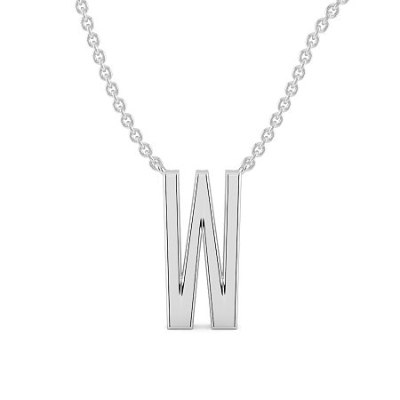W Eternal Initial Pendant with Lab-Grown Diamonds and Attached Chain 0.16cts