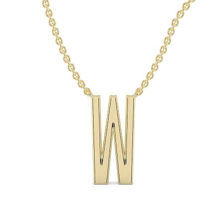 W Eternal Initial Pendant with Lab-Grown Diamonds and Attached Chain 0.16cts