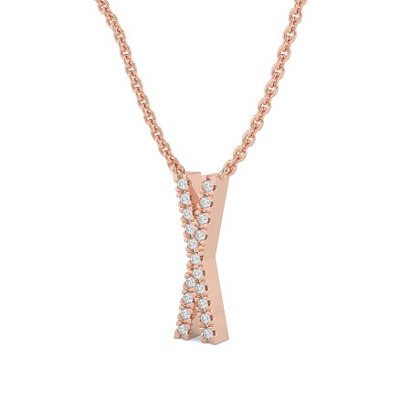 X Eternal Initial Pendant with Lab-Grown Diamonds and Attached Chain 0.08cts