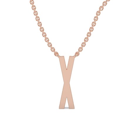 X Eternal Initial Pendant with Lab-Grown Diamonds and Attached Chain 0.08cts
