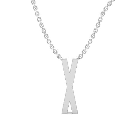 X Eternal Initial Pendant with Lab-Grown Diamonds and Attached Chain 0.08cts
