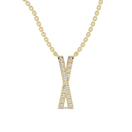 X Eternal Initial Pendant with Lab-Grown Diamonds and Attached Chain 0.08cts