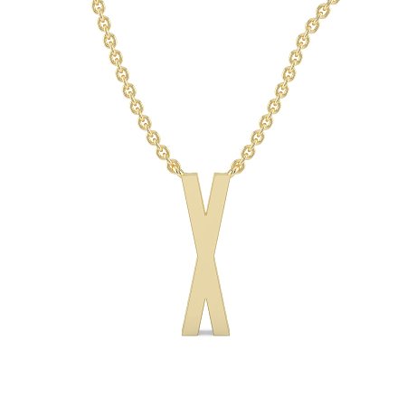 X Eternal Initial Pendant with Lab-Grown Diamonds and Attached Chain 0.08cts