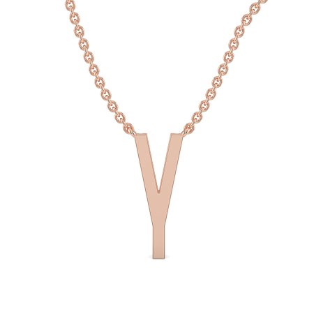 Y Eternal Initial Pendant with Lab-Grown Diamonds and Attached Chain 0.07cts