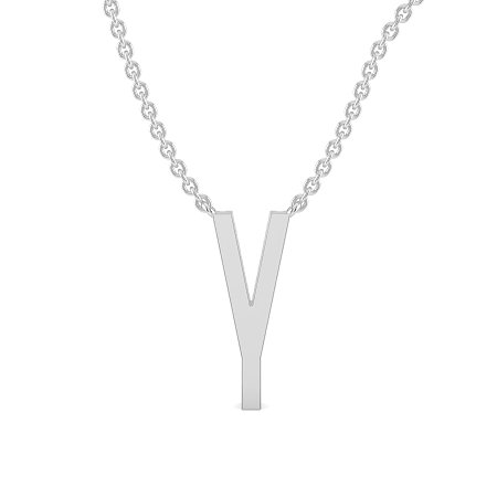 Y Eternal Initial Pendant with Lab-Grown Diamonds and Attached Chain 0.07cts