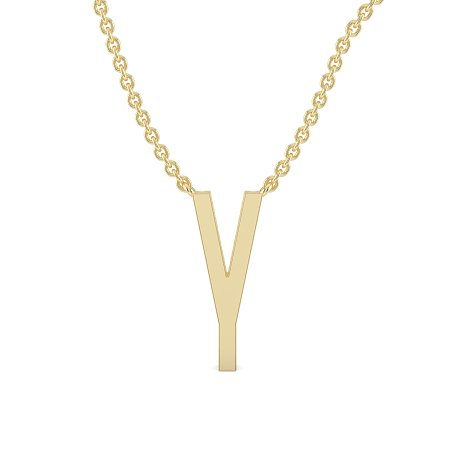 Y Eternal Initial Pendant with Lab-Grown Diamonds and Attached Chain 0.07cts