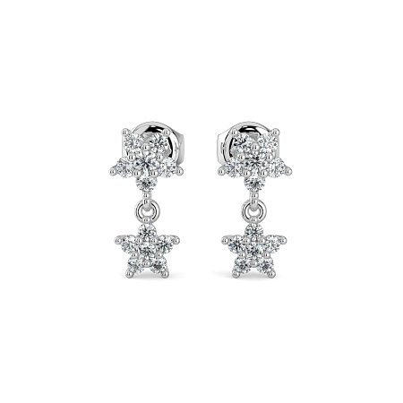 Earring Studs with Natural Diamonds 0.18cts Total Weight