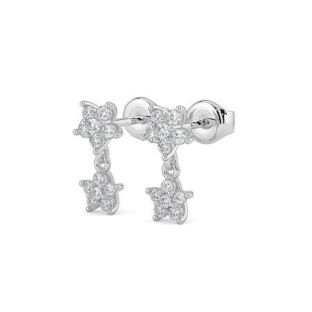 Earring Studs with Natural Diamonds 0.18cts Total Weight