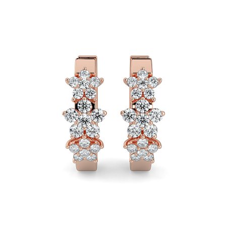 Earring Huggies with Natural Diamonds 0.30cts Total Weight