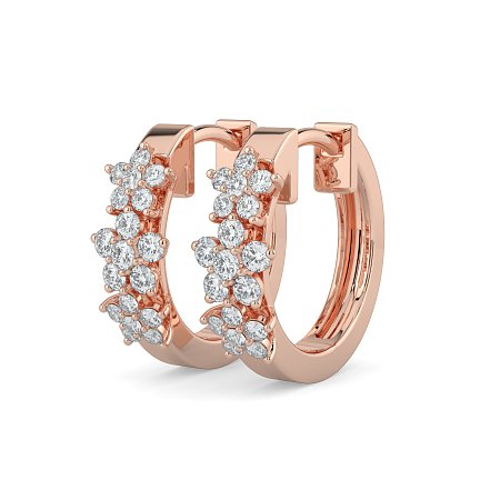 Earring Huggies with Natural Diamonds 0.30cts Total Weight