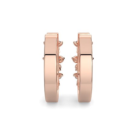 Earring Huggies with Natural Diamonds 0.30cts Total Weight