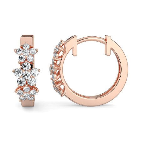 Earring Huggies with Natural Diamonds 0.30cts Total Weight