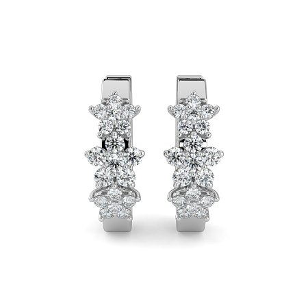 Earring Huggies with Natural Diamonds 0.30cts Total Weight