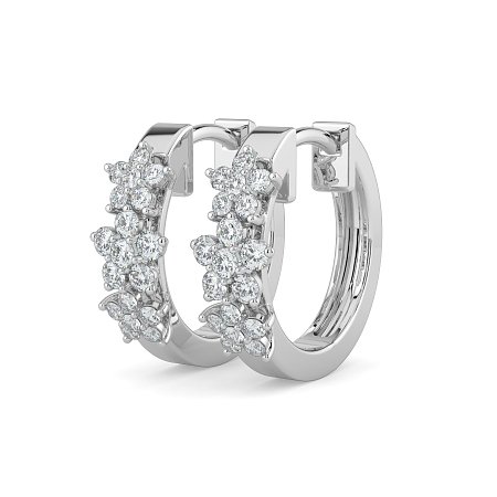 Earring Huggies with Natural Diamonds 0.30cts Total Weight