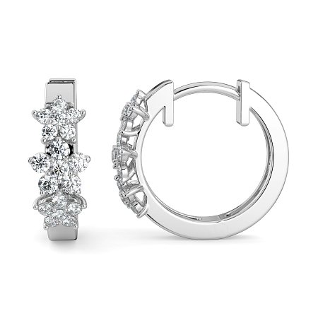 Earring Huggies with Natural Diamonds 0.30cts Total Weight