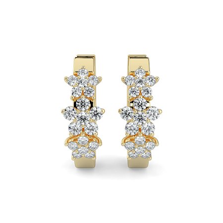 Earring Huggies with Natural Diamonds 0.30cts Total Weight