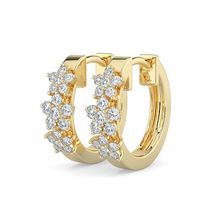 Earring Huggies with Natural Diamonds 0.30cts Total Weight