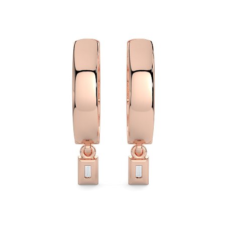 Earring Drop Huggies with Natural Diamonds 0.27cts Total Weight