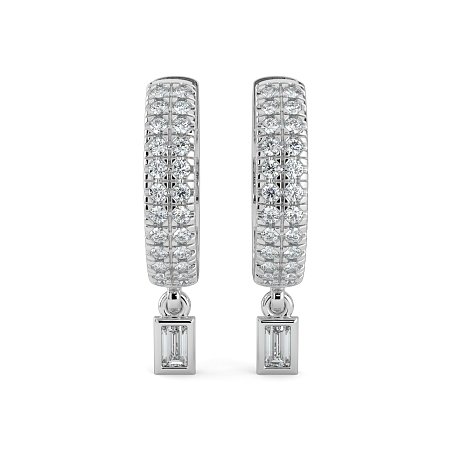 Earring Drop Huggies with Natural Diamonds 0.27cts Total Weight