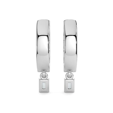 Earring Drop Huggies with Natural Diamonds 0.27cts Total Weight