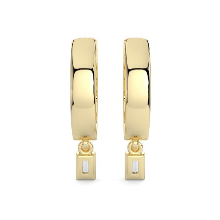 Earring Drop Huggies with Natural Diamonds 0.27cts Total Weight