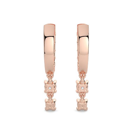 Earring Drop Huggies with Natural Diamonds 0.55cts Total Weight