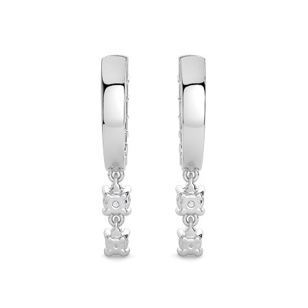 Earring Drop Huggies with Natural Diamonds 0.55cts Total Weight