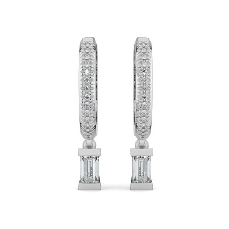 Earring Drop Huggies with Natural Diamonds 0.40cts Total Weight