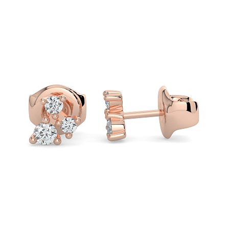 Earring Studs with Natural Diamonds 0.20cts Total Weight