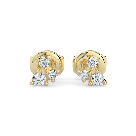 Earring Studs with Natural Diamonds 0.20cts Total Weight