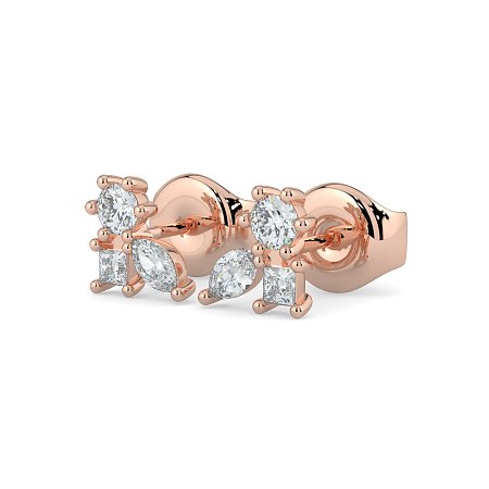 Earring Studs with Natural Diamonds 0.70cts Total Weight