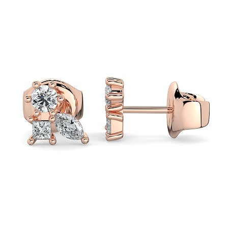 Earring Studs with Natural Diamonds 0.70cts Total Weight