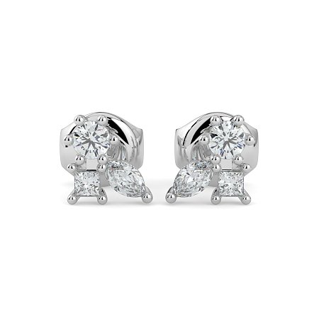 Earring Studs with Natural Diamonds 0.70cts Total Weight