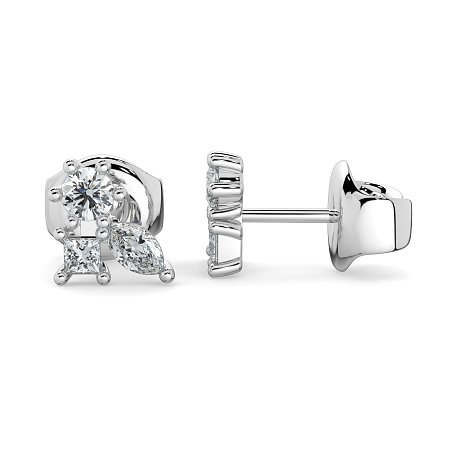 Earring Studs with Natural Diamonds 0.70cts Total Weight