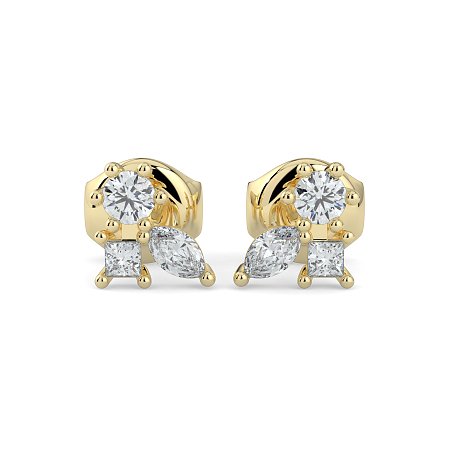 Earring Studs with Natural Diamonds 0.70cts Total Weight