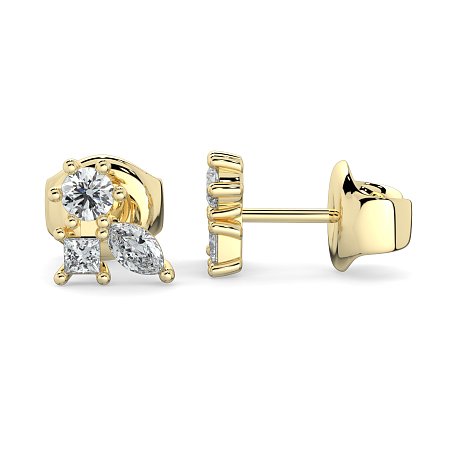 Earring Studs with Natural Diamonds 0.70cts Total Weight