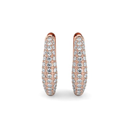 Earring Huggies with Natural Diamonds 0.20cts Total Weight