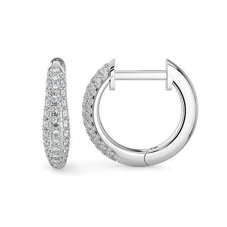 Earring Huggies with Natural Diamonds 0.20cts Total Weight