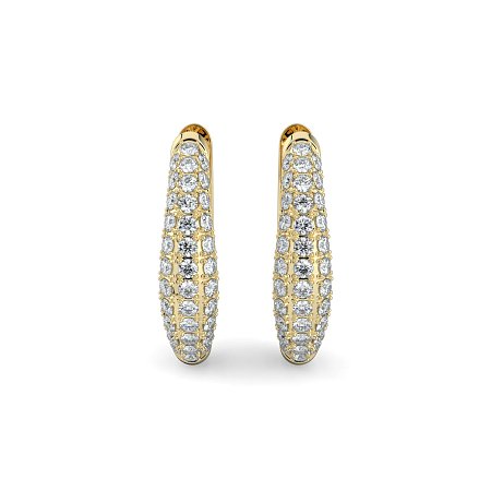 Earring Huggies with Natural Diamonds 0.20cts Total Weight