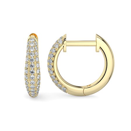 Earring Huggies with Natural Diamonds 0.20cts Total Weight