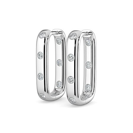 Earring Huggies with Rub Over Natural Diamonds 0.42cts Total Weight