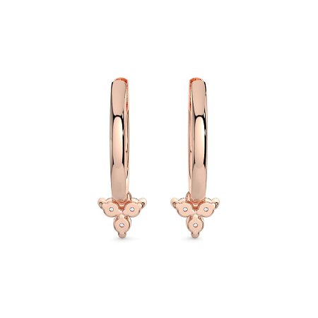 Earring Huggies with Round Natural Diamonds 0.25cts Total Weight