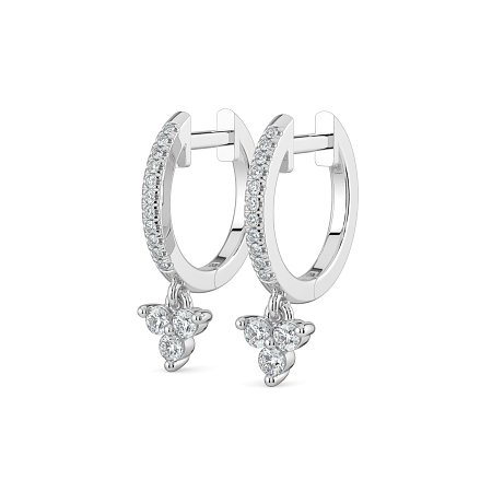 Earring Huggies with Round Natural Diamonds 0.25cts Total Weight