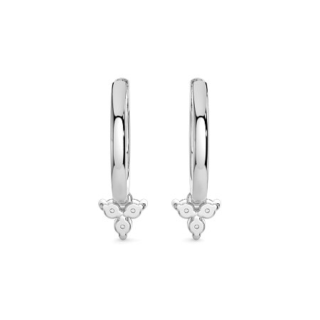 Earring Huggies with Round Natural Diamonds 0.25cts Total Weight