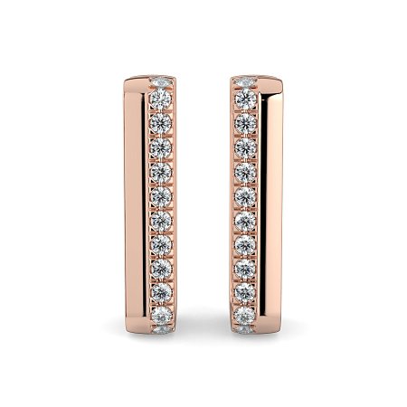 Earring Huggies with Natural Diamonds 0.70cts Total Weight
