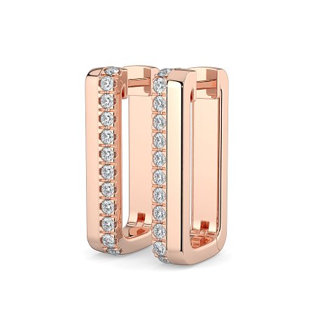 Earring Huggies with Natural Diamonds 0.70cts Total Weight